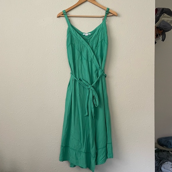 Green Wrap Dress Size L - Picture 1 of 10